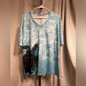 New Tropical Turtle Ocean Mix Stretch Tee Shirt